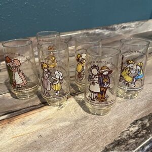 6-Holly Hobbie Happy Talk Coca-Cola  Drinking Glass Vintage American Greetings